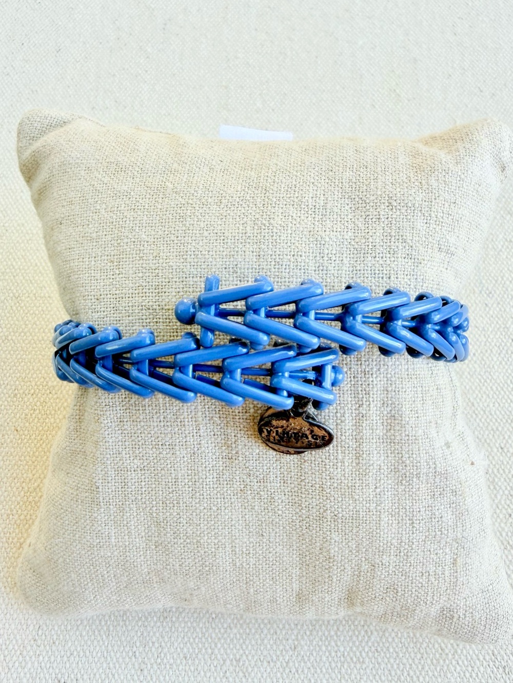 *Vintage Sixty Six Bracelet* ALEX & ANI Retired Metal Coil~Blue Good Condition